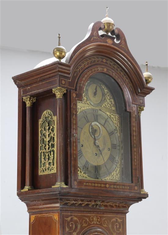 A George III mahogany eight day chiming longcase clock, 7ft 5in.